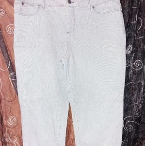 New Womens Striped Jeans Size 14p by Talbots